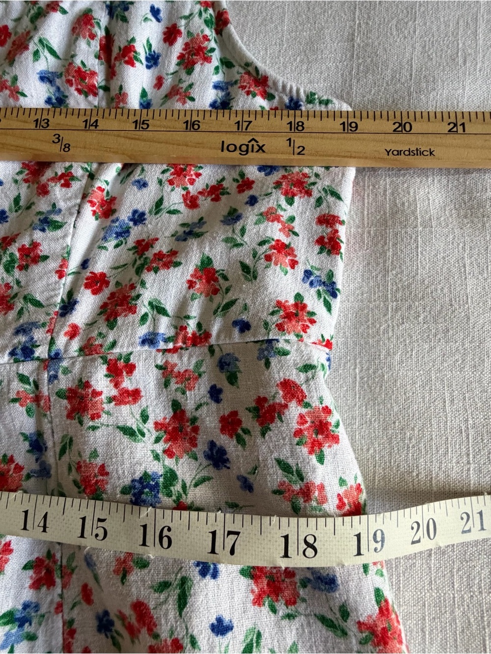 Old Navy Dress Womens XL Floral Linen Blend Smocked Midi Sundress Romantic Boho - Picture 9 of 12